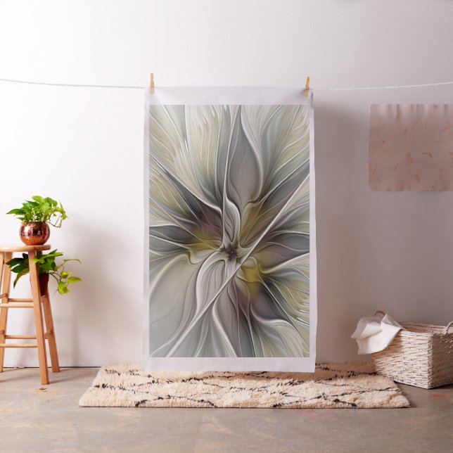 Tecido Fractal Floral, Flor Fantasia com Cores da Terra (In Situ)