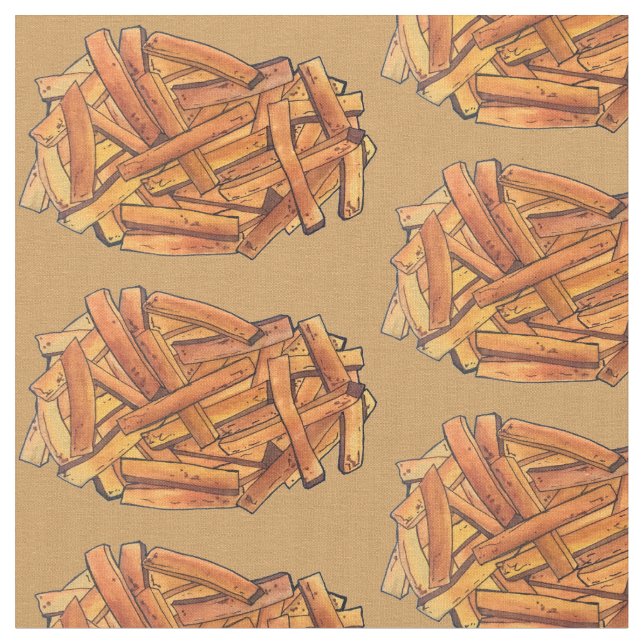 Tecido Fragmentos franceses de bife Fritados Batatas frit (Detalhe)
