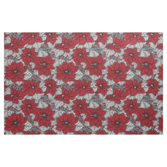 Tecido Framboesas, design de Natal (Fat Quarter)
