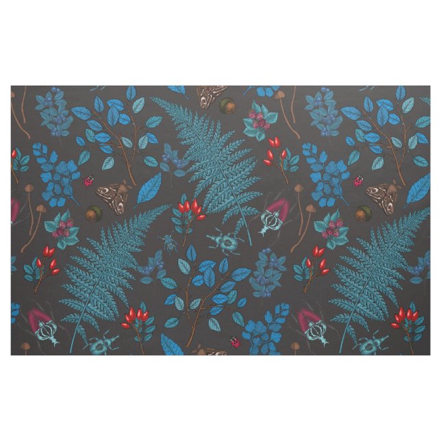 Tecido Framboesas, folhas e insetos 1 (Fat Quarter)