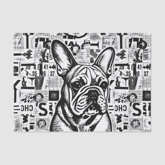 Tecido francês Buldogue ou Papel Decoupage (Frente )