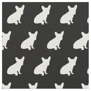 Tecido Francês Bulldog Dog Silhouette Pet Frenchy