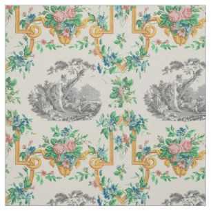 Tecido Francês Rococo François Boucher Vignette Pattern
