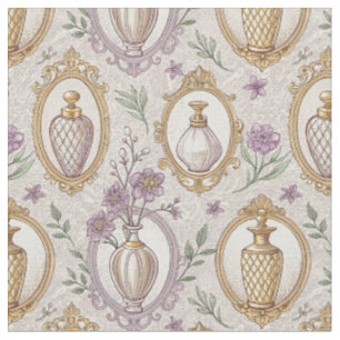 Tecido Frascos de Perfume de Luxo Art Nouveau Padrão Flor