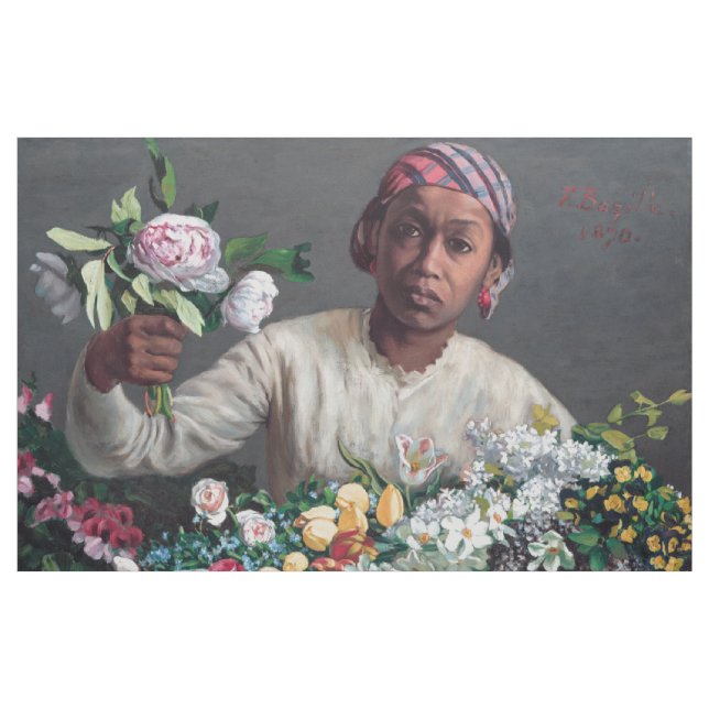 Tecido Frederic Bazille - Jovem Mulher com Peonias (Jarda)