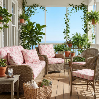 Tecido French Toile Rococo Garden Birds Wildlife Pattern 