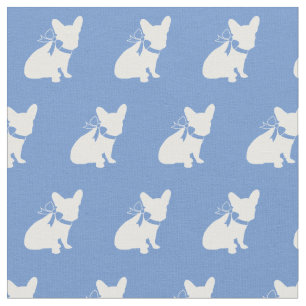 Tecido Frenchie French Buldogue Dog Frenchy Light Blue