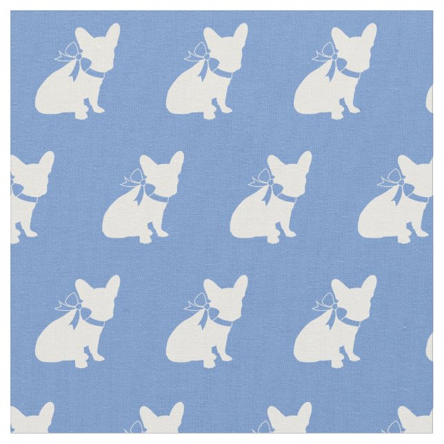 Tecido Frenchie French Buldogue Dog Frenchy Light Blue (Detalhe)