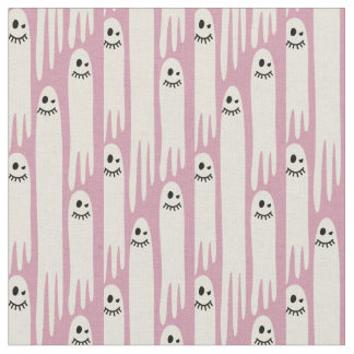 Tecido Friendly Ghosts on Cream and Pink – Halloween Patt