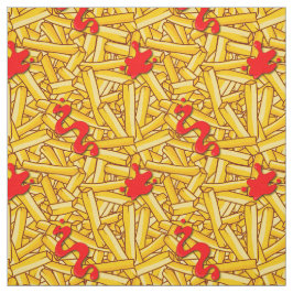 Tecido Fritas Francesas Com Molho Vermelho Engraçado