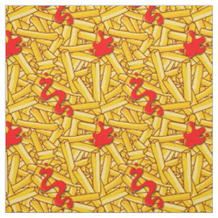 Tecido Fritas Francesas Com Molho Vermelho Engraçado