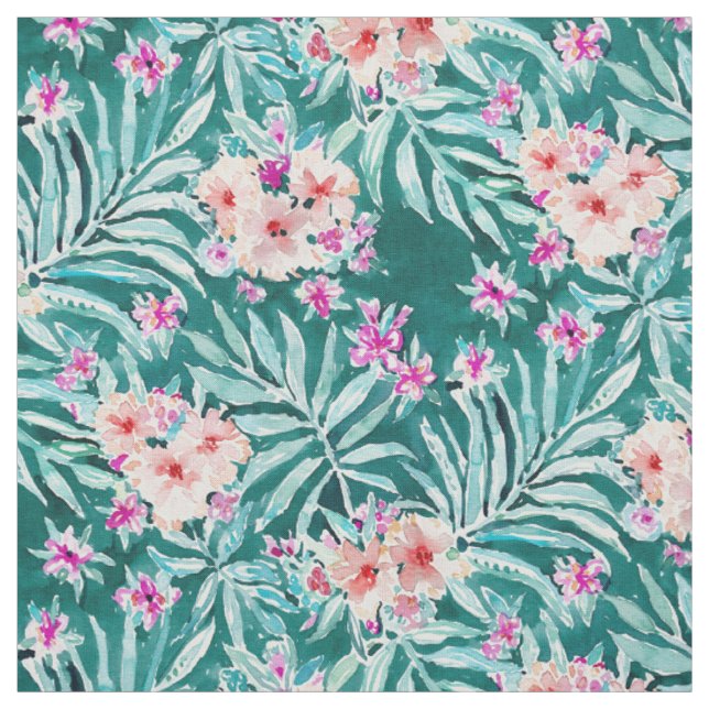 Tecido FRONDAS na palma tropical de FLEEK floral (Modelo)