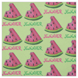 Tecido Fruta Fatia de Melancia Verde Rosa Personalizada
