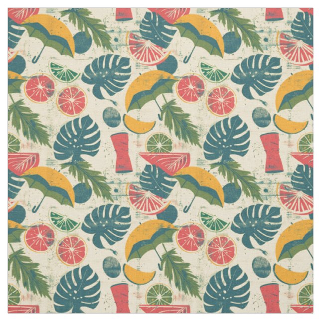 Tecido Fruta Retro de Verão (Modelo)