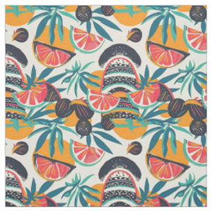 Tecido Fruta Retro Vibrante