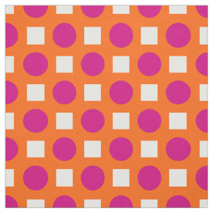 Tecido Fuchsia bolinhas em laranja