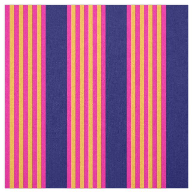 Tecido Fuchsia e listras amarelas com azul-marinho (Modelo)