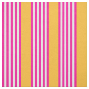 Tecido Fuchsia e padrão amarelo de cinco faixas
