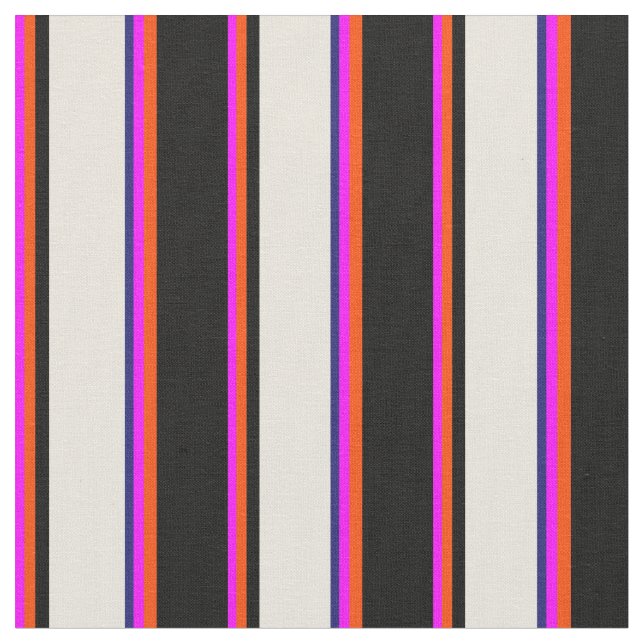 Tecido Fuchsia, Vermelho, Preto, bege e Linhas Azuis da M (Detalhe)