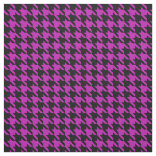 Tecido Fúcsia e preto de Houndstooth