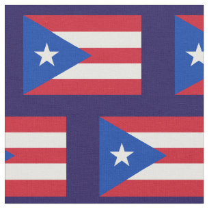 Tecido Fundo Azul de Bandeira do Estado de Porto Rico