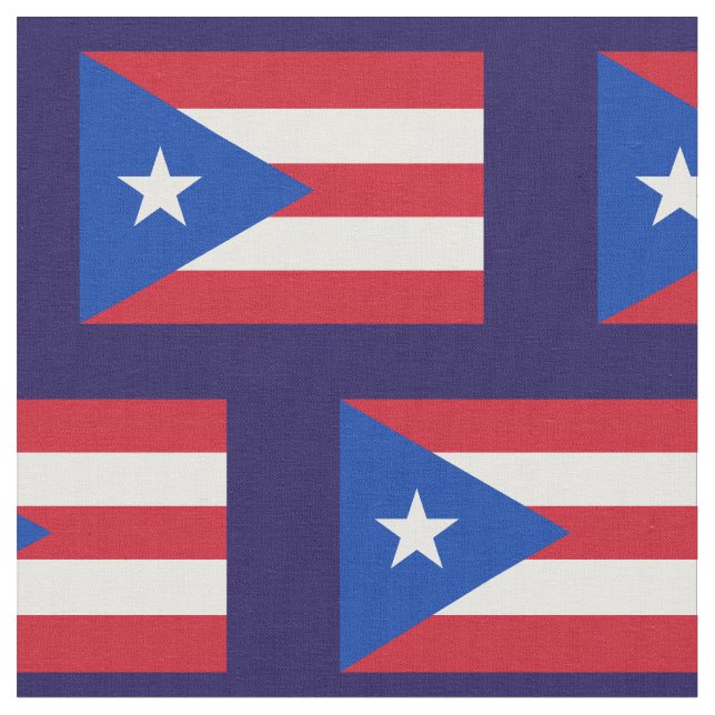 Tecido Fundo Azul de Bandeira do Estado de Porto Rico (Detalhe)