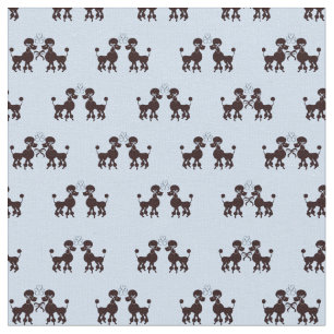 Tecido Fundo azul Par Poodle
