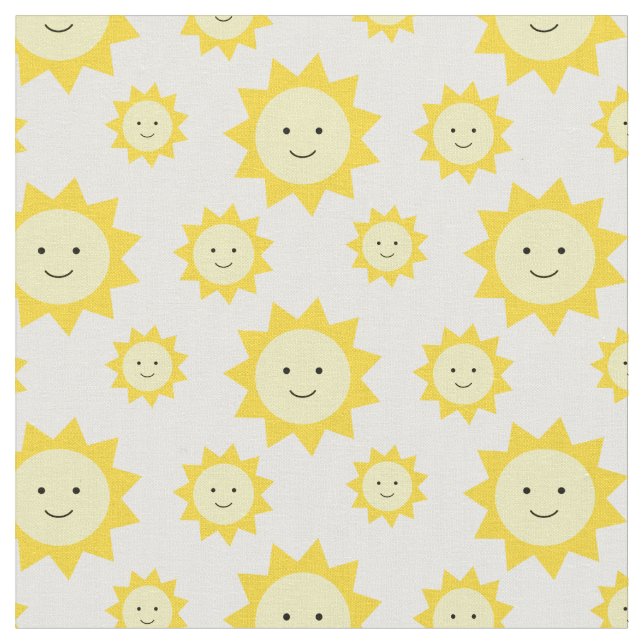 Tecido Fundo Branco Amarelo Feliz (Detalhe)