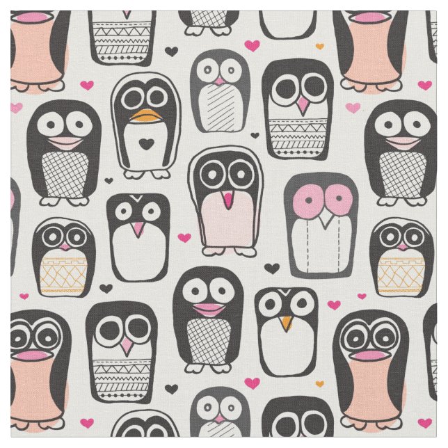 Tecido fundo da ilustração do pássaro do pinguim (Detalhe)