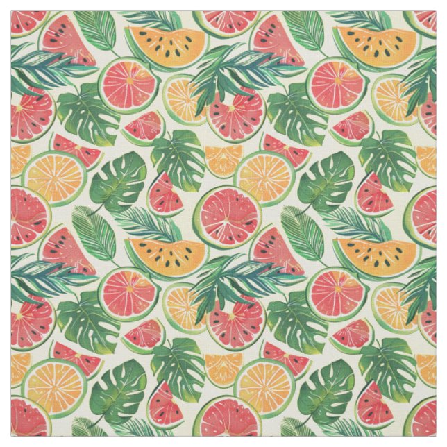Tecido Fundo de Frutas Botânicas (Modelo)