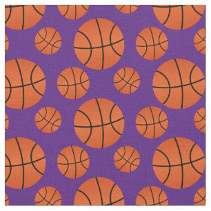 Tecido Fundo de Púrpura do Padrão de Basquete