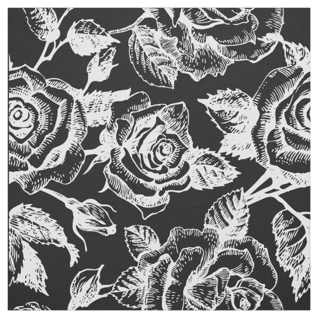 Tecido Fundo Personalizado de Rosas de Vintagem Branca El (Modelo)