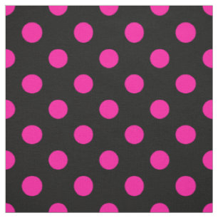 Tecido Fundo Preto Pontos Pink