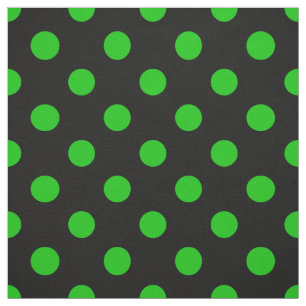 Tecido Fundo Preto Pontos Verde Claro