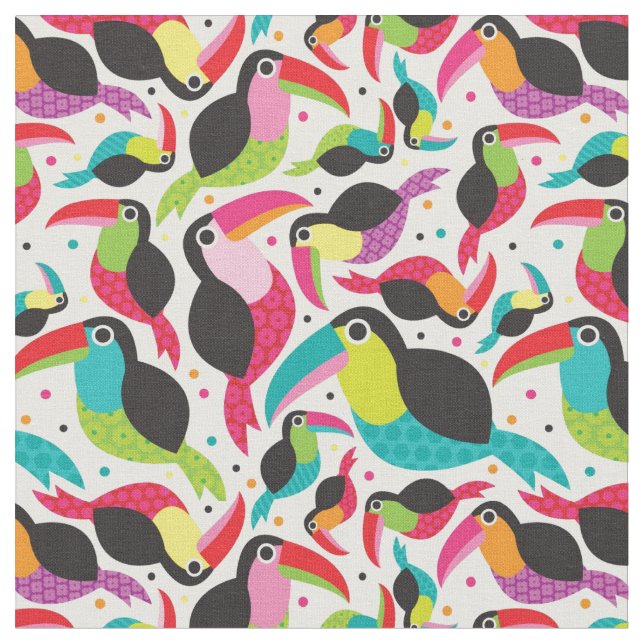 Tecido fundo toucan exótico do pássaro de Brasil (Detalhe)