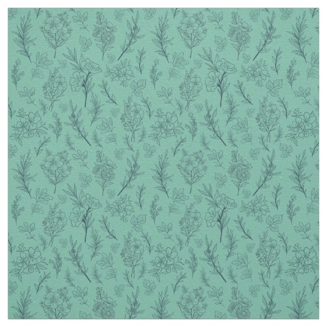 Tecido Fundo Verde Floral Transparente (Modelo)