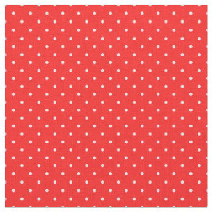 Tecido Fundo vermelho e pontos brancos adoráveis