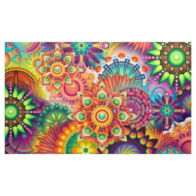 Tecido Funky Retro Pattern Abstrato Bohemian (Jarda)