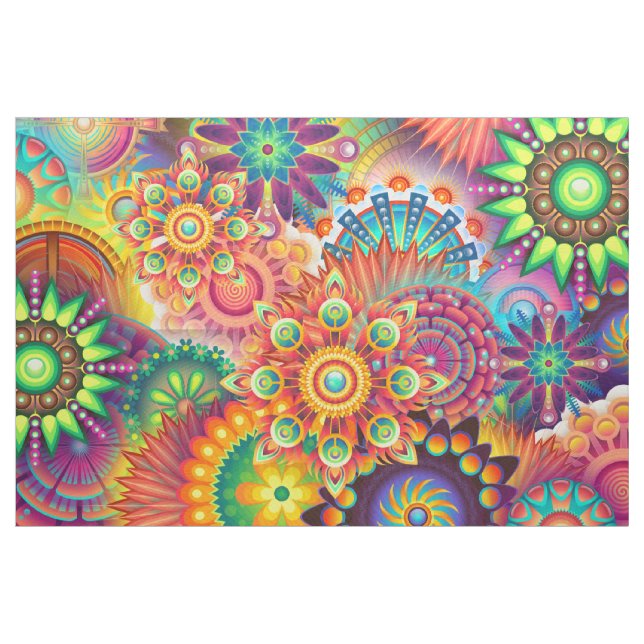 Tecido Funky Retro Pattern Abstrato Bohemian (Jarda)