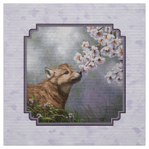 Tecido Fusca e flores de Cinza-de-leite