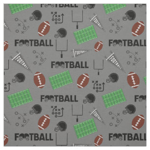 Tecido Futebol divertido em Cinzas