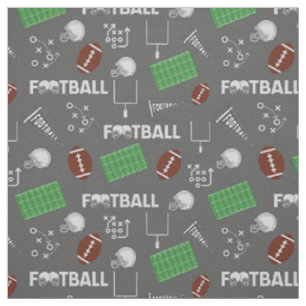 Tecido Futebol divertido em Cinzas escuras