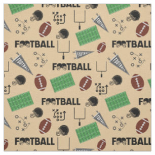 Tecido Futebol divertido em Peach Orange