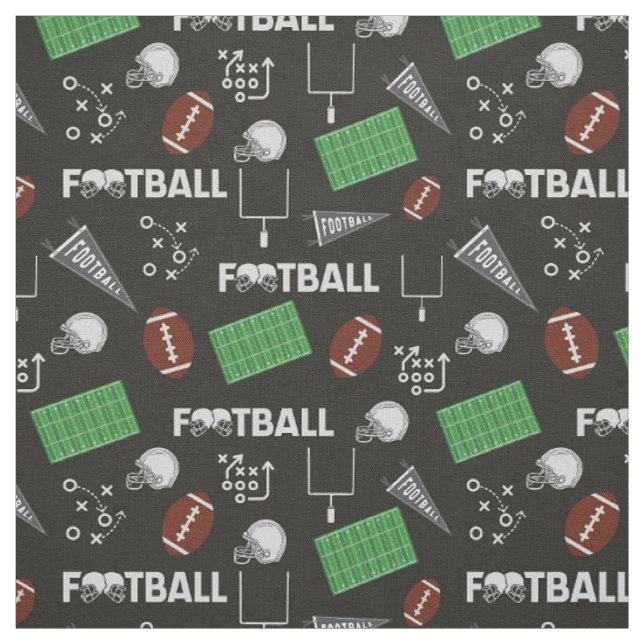 Tecido Futebol divertido em preto (Modelo)