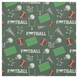 Tecido Futebol divertido em verde escuro
