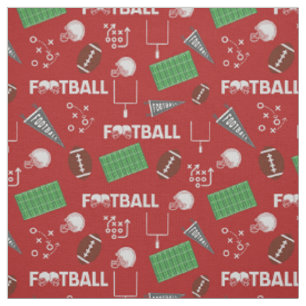 Tecido Futebol divertido em vermelho