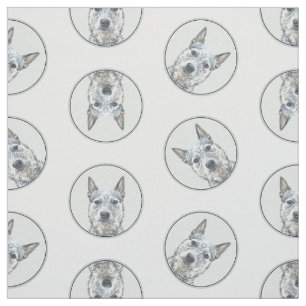 Tecido Gado Australiano Cão Azul Heeler Original Arte Can