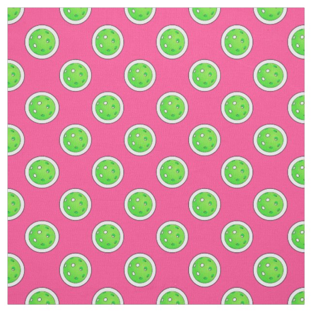 Tecido Galebol Verde Coletor Bolinhas Rosa Quente (Modelo)