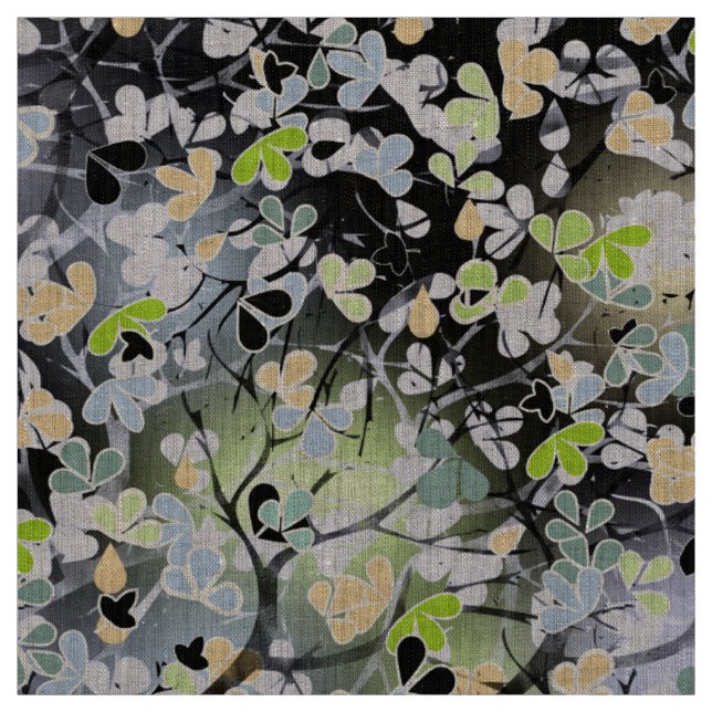 Tecido Galhos de primavera de abstrato sem costura folhas (Modelo)