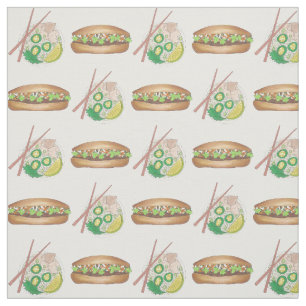 Tecido Galinha Comida vietnamita Pho Pork Banh Mi Sandwic